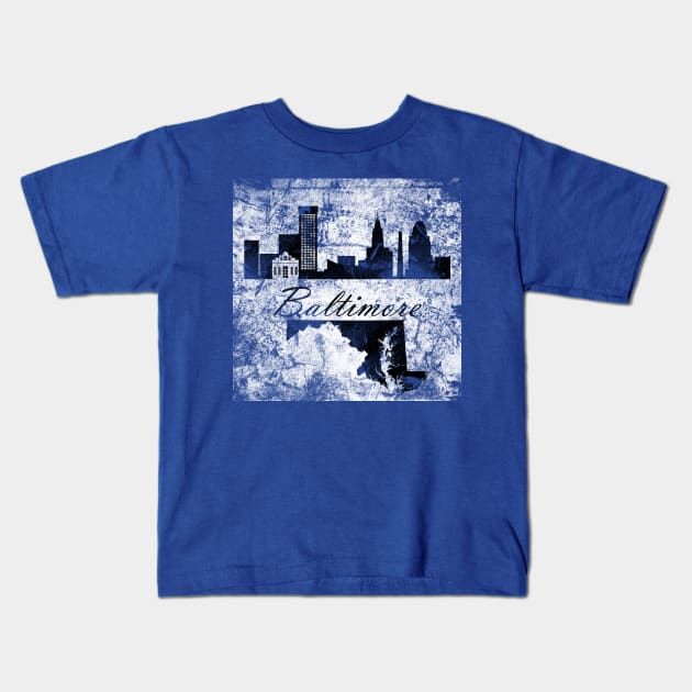 Baltimore Grunge Kids T-Shirt by DimDom